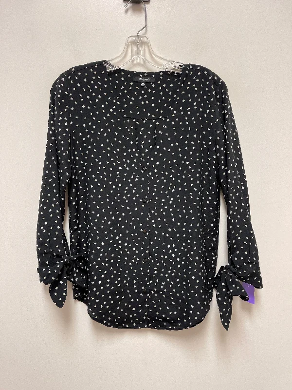 Animal print women's topsBlack Top Long Sleeve Madewell, Size Xs