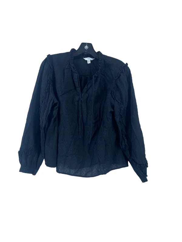 Navy blue women's topsBlack Top Long Sleeve Time And Tru, Size M