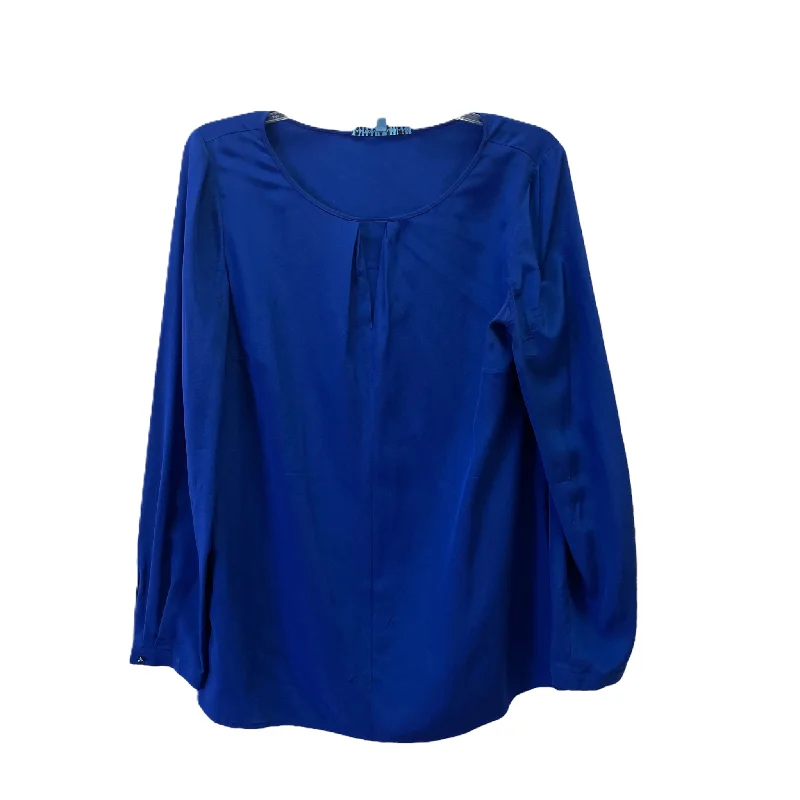 Embellished women's topsBlue Top Long Sleeve Basic By Antonio Melani, Size: M