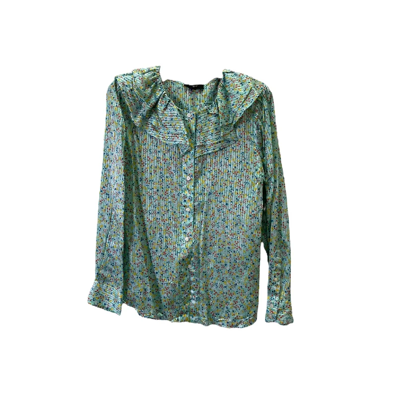 Sequined women's topsBlue Top Long Sleeve Basic By J. Crew, Size: M