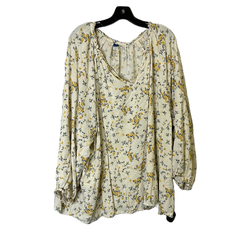 Summer women's topsCream Top Long Sleeve By Old Navy, Size: 4x