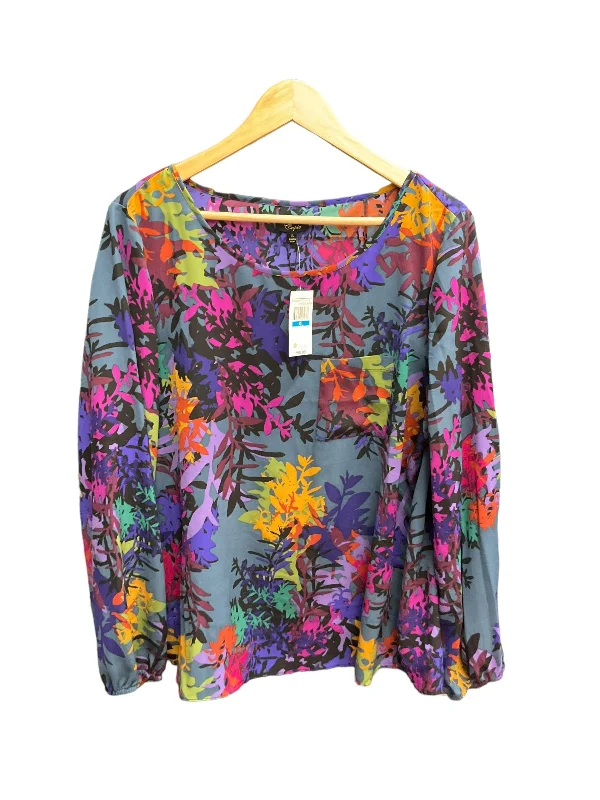 Neon women's topsFloral Print Top Long Sleeve Cupio, Size Xl