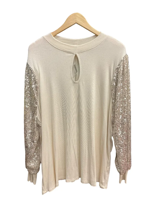 Designer women's topsGold Top Long Sleeve Maurices, Size 3x