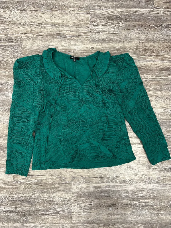 Handmade women's topsGreen Top Long Sleeve Current Air, Size S