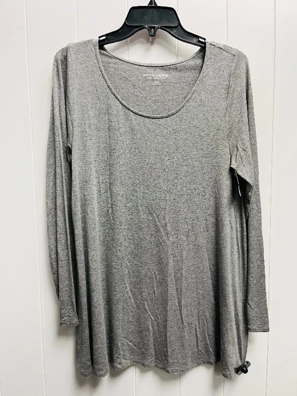 Shawl collar women's topsGrey Top Long Sleeve Basic Soft Surroundings, Size S