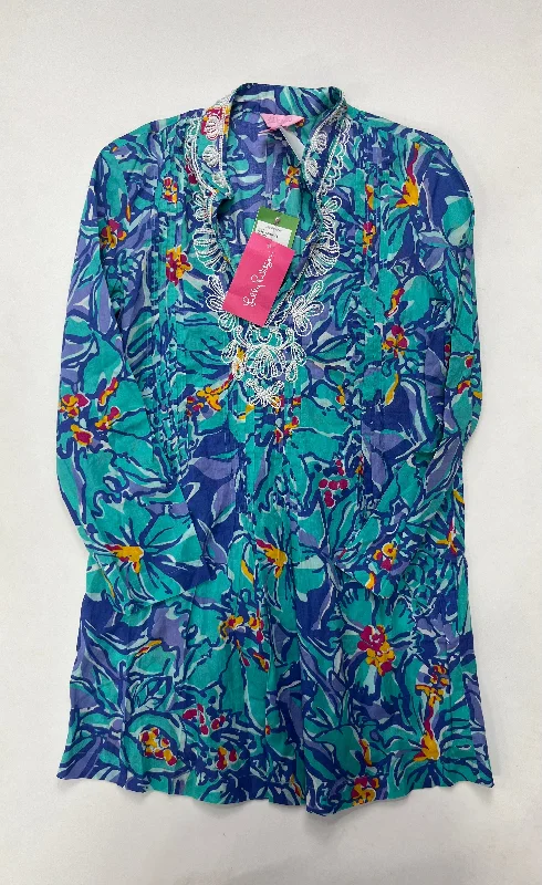 Shawl collar women's topsMulti-colored Tunic Long Sleeve Lilly Pulitzer NWT, Size Xs