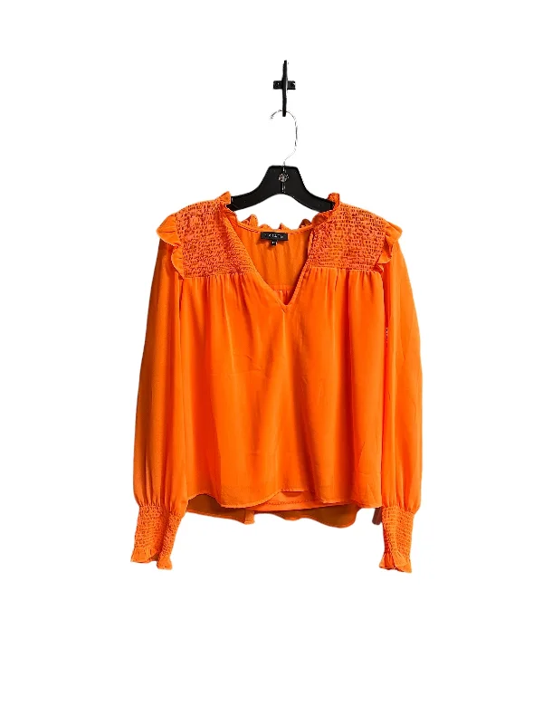 Petite women's topsOrange Top Long Sleeve 1.state, Size Xs