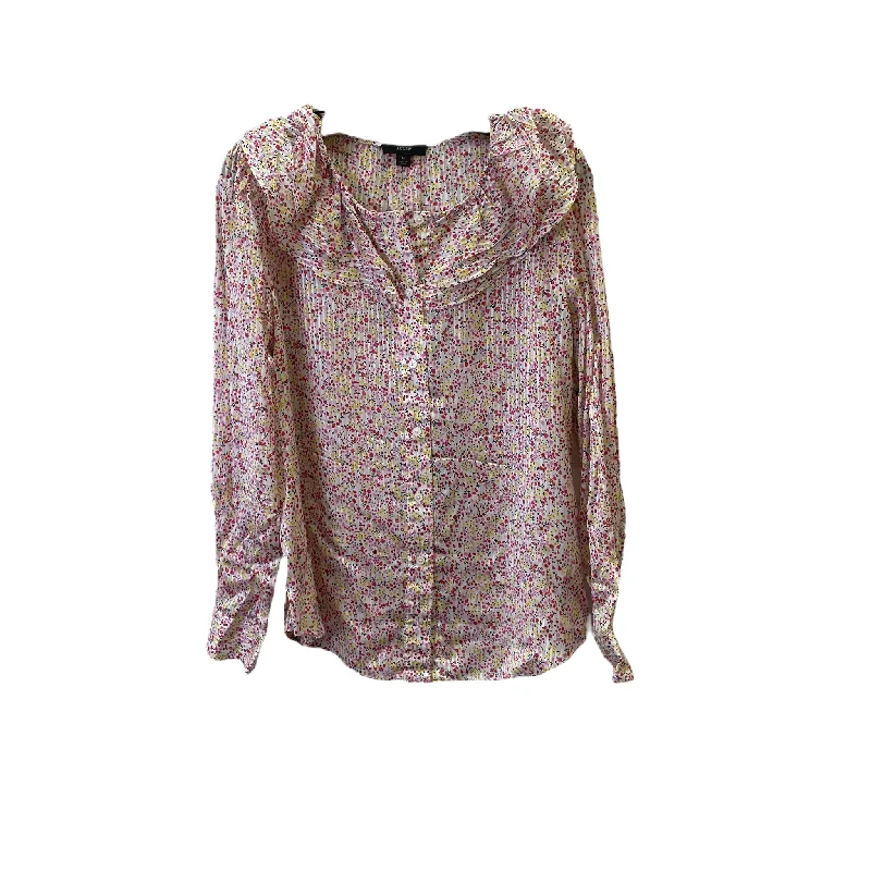 Ruffled women's topsPink Top Long Sleeve Basic By J. Crew, Size: M