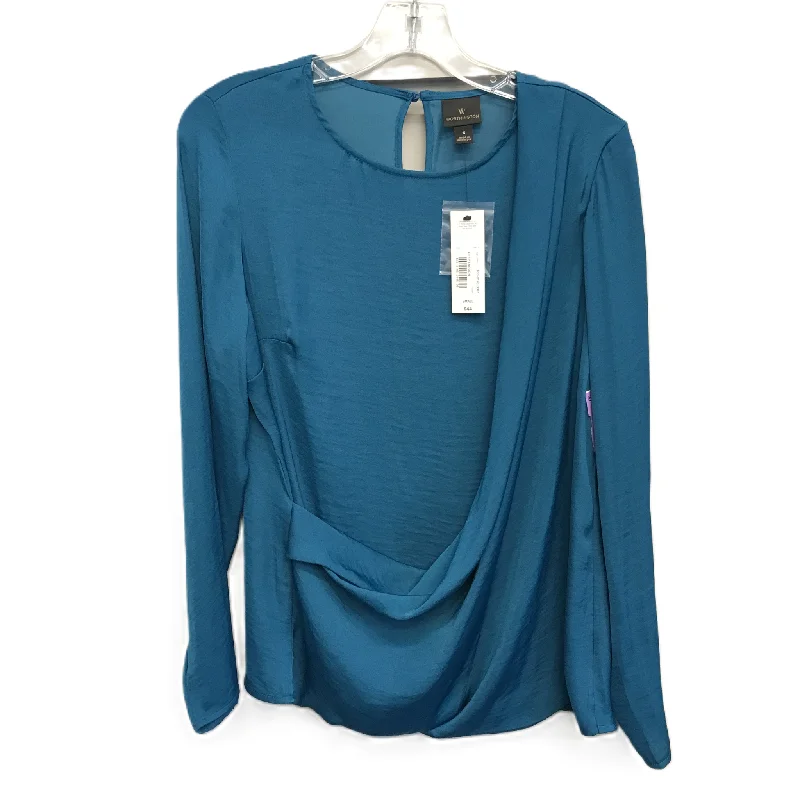 Lace-up women's topsTeal Top Long Sleeve By Worthington, Size: S