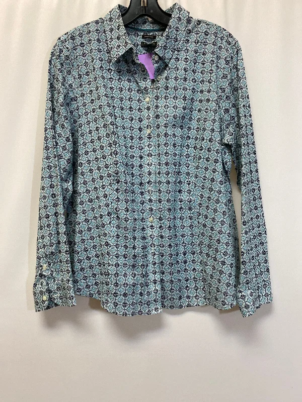 Tunic-style women's topsTeal Top Long Sleeve Talbots, Size Petite   Xl