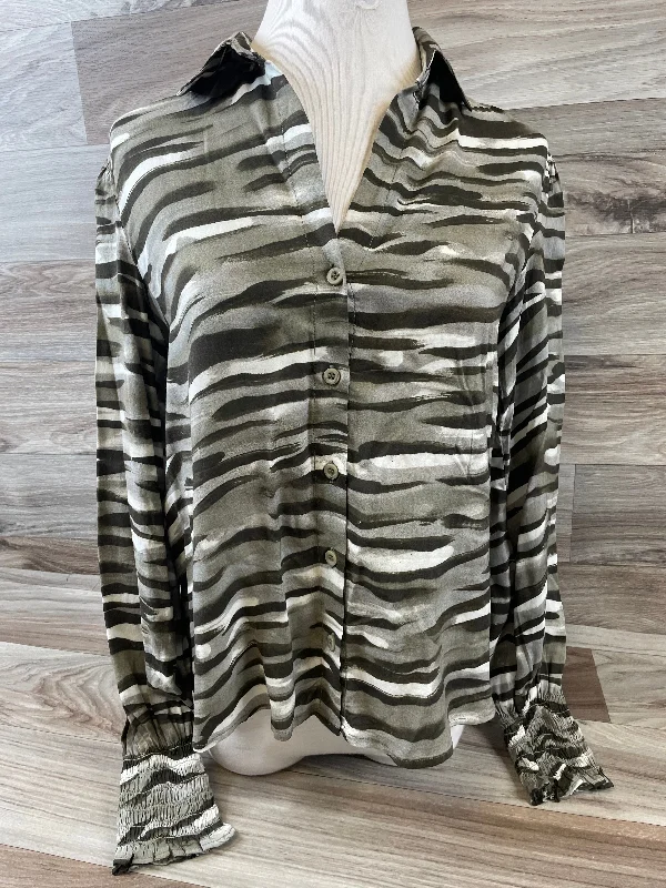 Racerback women's topsZebra Print Top Long Sleeve Basic Cloth & Stone, Size Xs